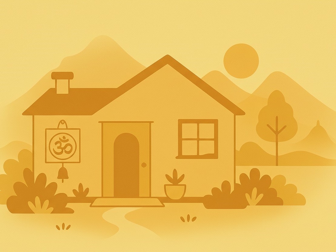 A quiet corner of the ashram perfect for a personal, short stay.